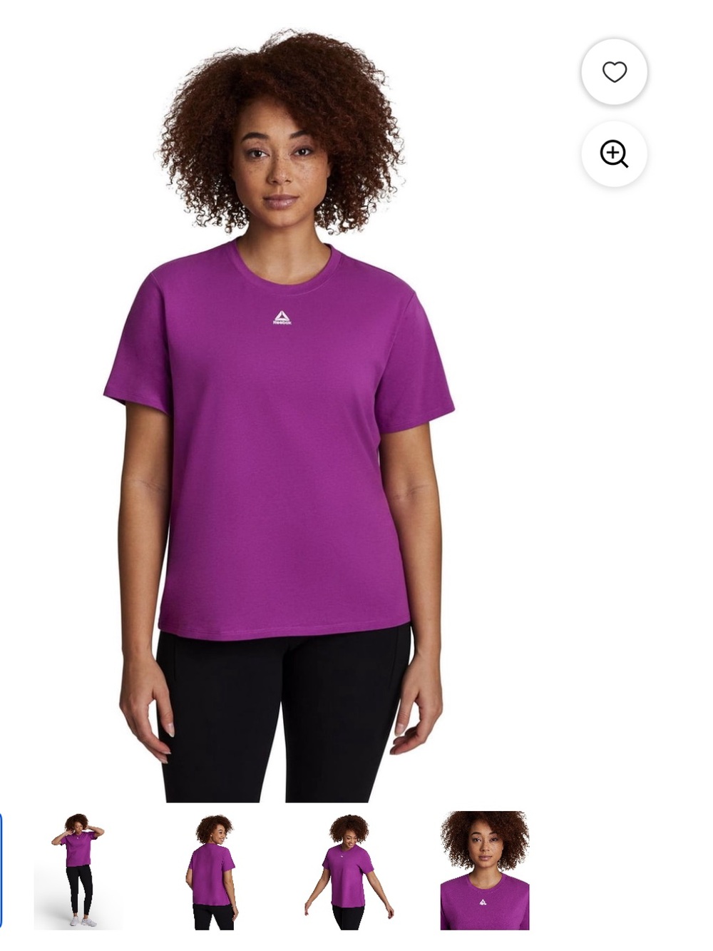 Reebok Women's Magenta Short Sleeve Crew Tee